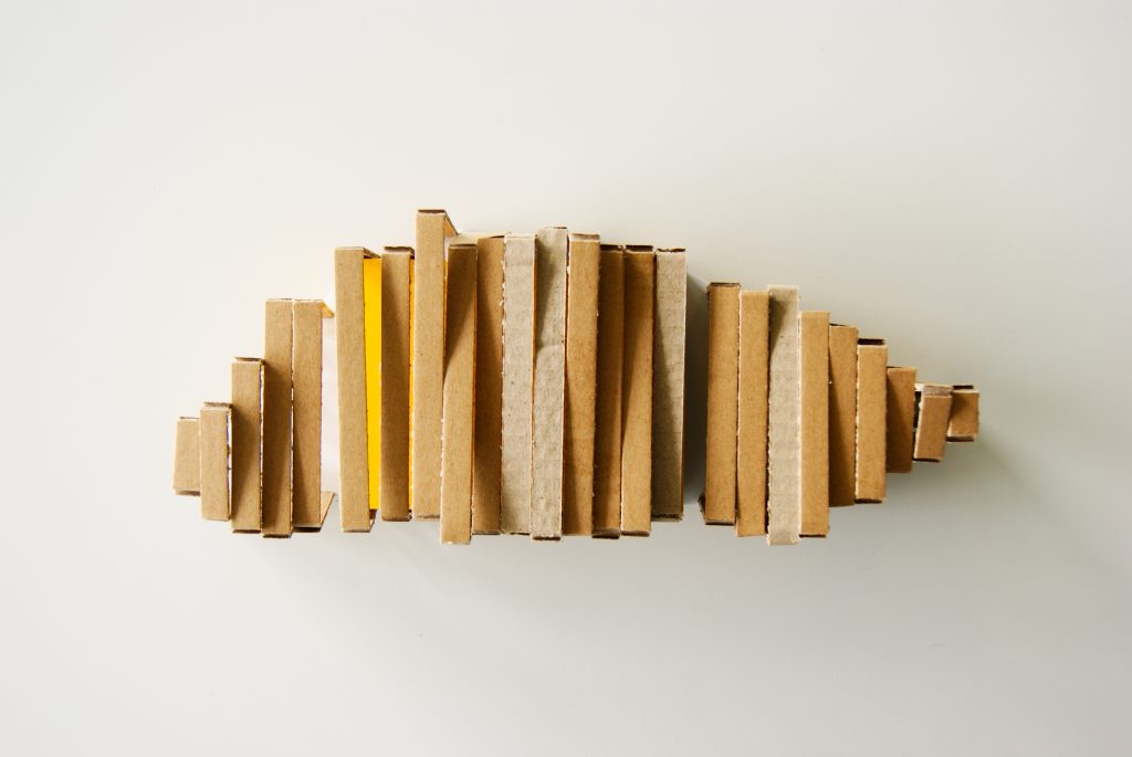 Fotografia apresentando o Vista superior da maquete de volumetria no projeto Anexo da Biblioteca Nacional, localizado em Rio de Janeiro, Brasil.