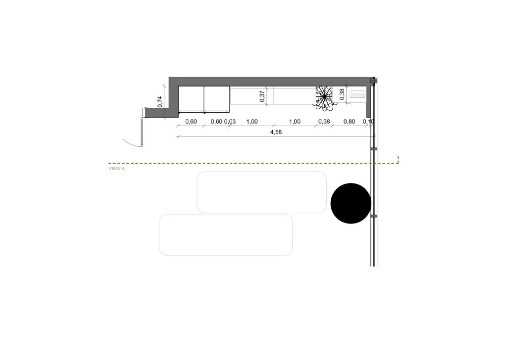 Planta apresentando a Proposta e layout no projeto Corner BNP - Multipurpose - B, localizado em Lisboa, Portugal.