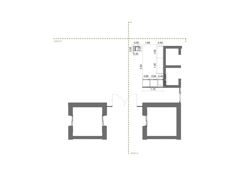 Planta apresentando a Proposta e layout no projeto Corner EY Lisboa, localizado em Lisboa, Portugal.