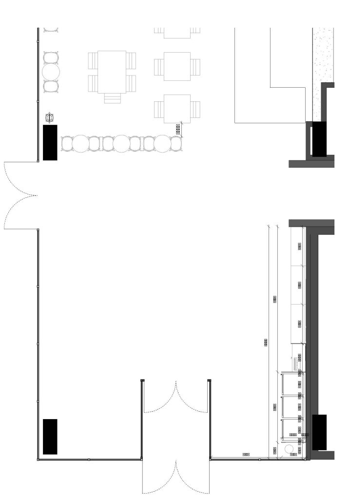 Planta apresentando a Proposta e layout no projeto Corner Noma Living, localizado em Porto, Portugal.