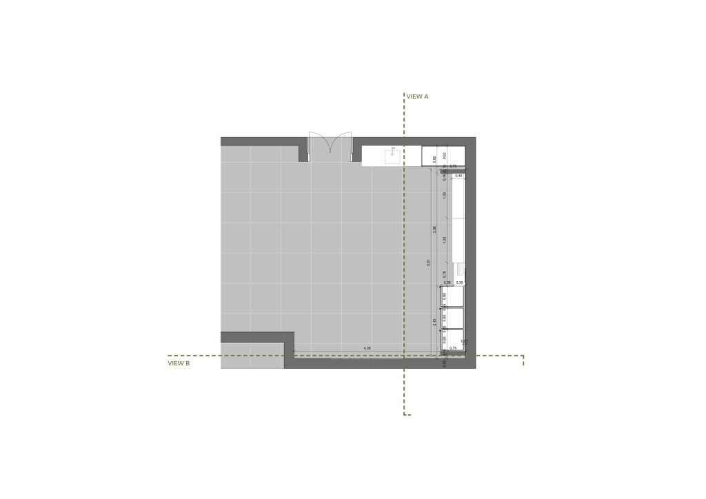 Planta apresentando a Proposta e layout no projeto Corner República 5, localizado em Lisboa, Portugal.