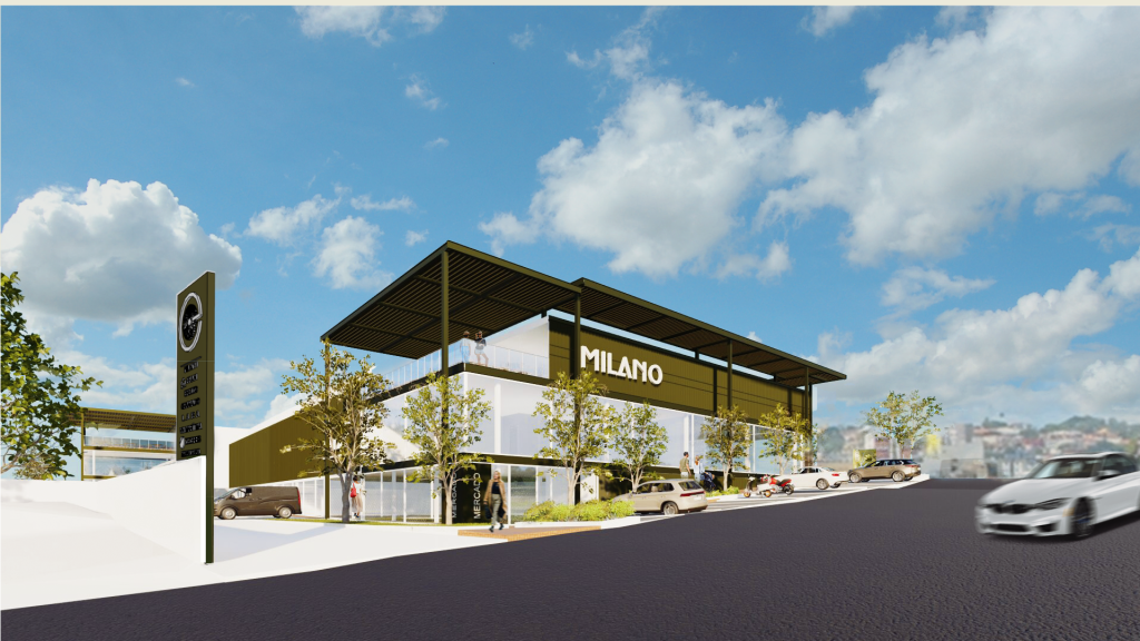 Imagem tridimensional apresentando o conceito de Perspetiva lateral no projeto Easy Boulevard Uberaba, localizado em Uberaba, Brasil.
