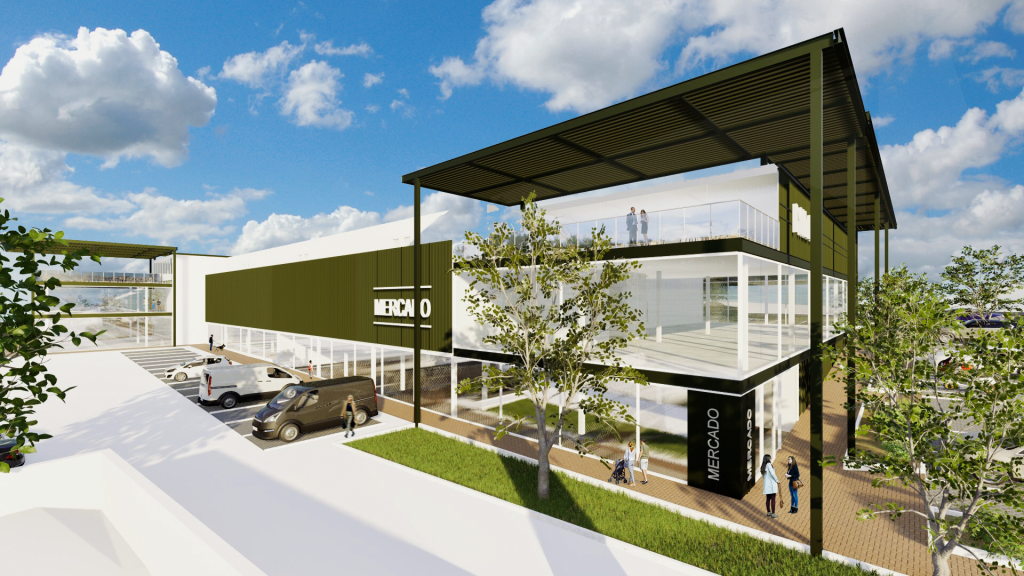 Imagem tridimensional apresentando o conceito de Perspetiva do acesso ao mercado no projeto Easy Boulevard Uberaba, localizado em Uberaba, Brasil.