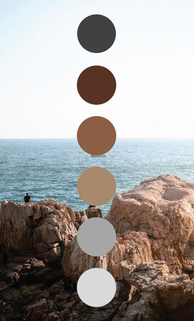 Diagrama apresentando a Paleta de cores no projeto Florbela Espanca, localizado em Cascais, Portugal.