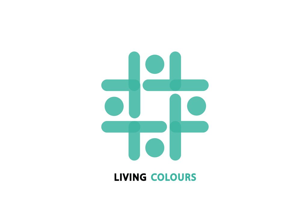 Diagrama apresentando a Forma visual final no projeto Logótipo Living Colours, localizado em Lisboa, Portugal.
