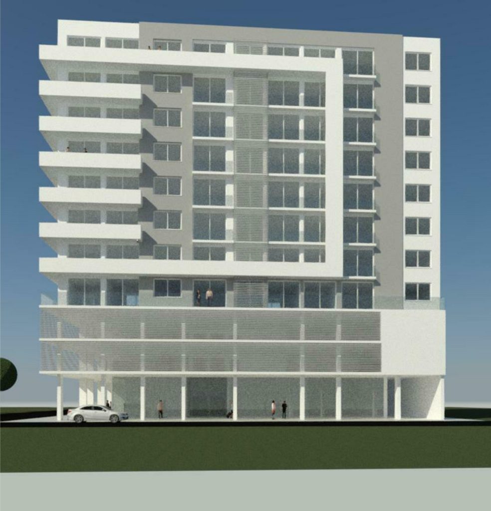 Imagem tridimensional apresentando a Fachada principal no projeto Maputo, localizado em Maputo, Moçambique.