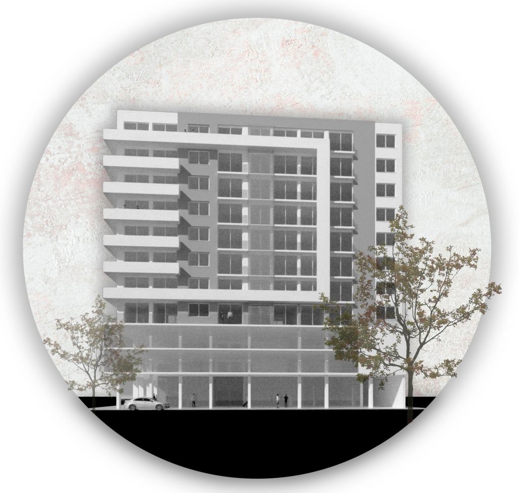 Imagem tridimensional apresentando a Ilustração da fachada no projeto Maputo, localizado em Maputo, Moçambique.