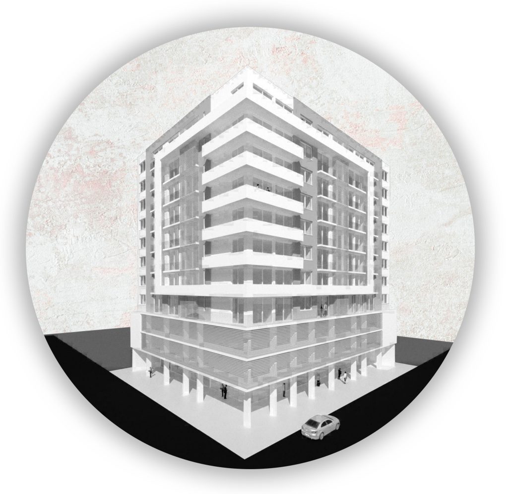 Imagem tridimensional apresentando a Ilustração das fachadas no projeto Maputo, localizado em Maputo, Moçambique.