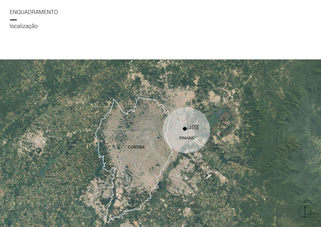Diagrama apresentando a Localização no projeto Curitiba , localizado em Paraná, Brasil.