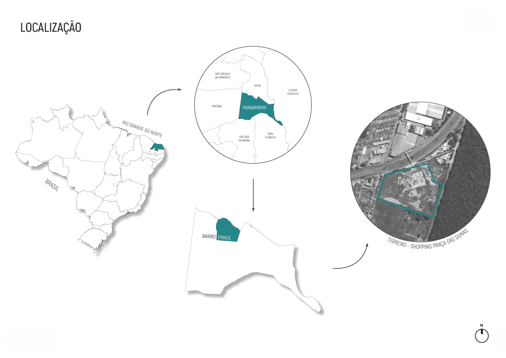 Diagrama apresentando a Localização no projeto Natal, localizado em Rio Grande do Norte, Brasil.