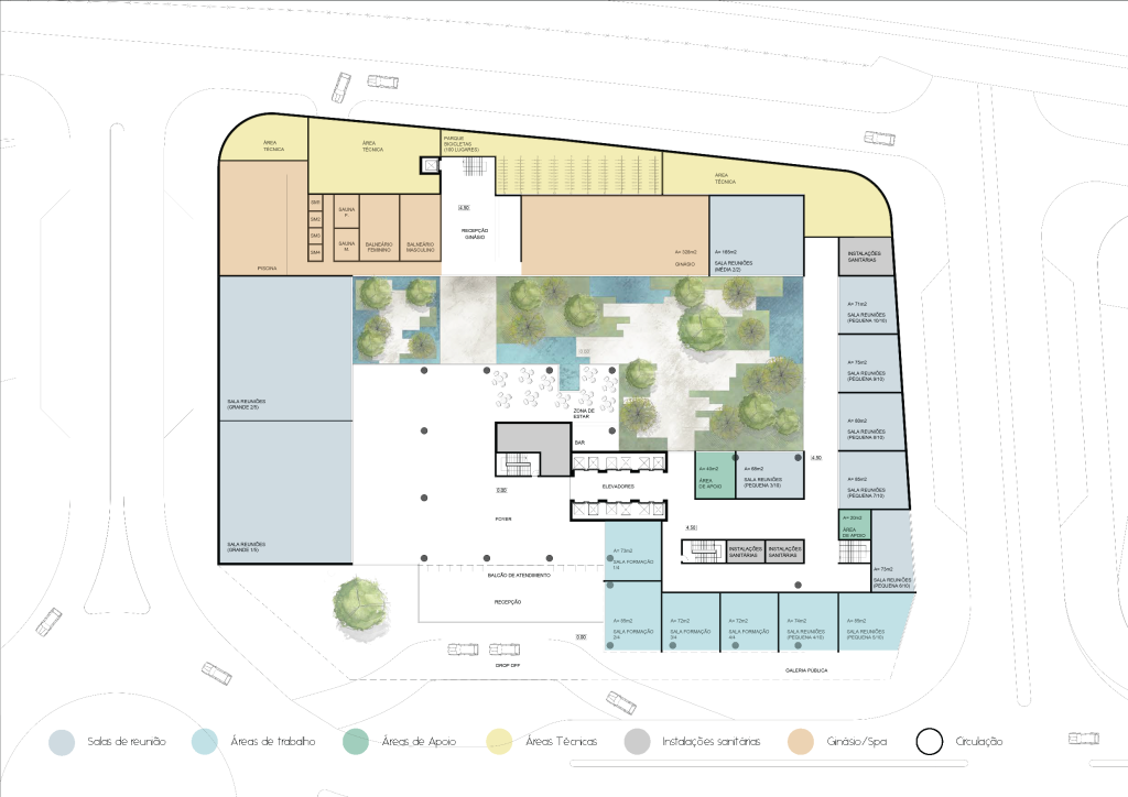 Planta apresentando o Piso 1, setores no projeto Parcela 1.11 | EMA, localizado em Lisboa, Portugal.