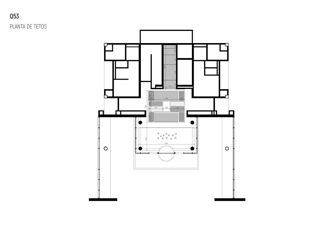 Planta de tetos apresentando o no projeto Lobby Q53, localizado em Oeiras, Portugal.
