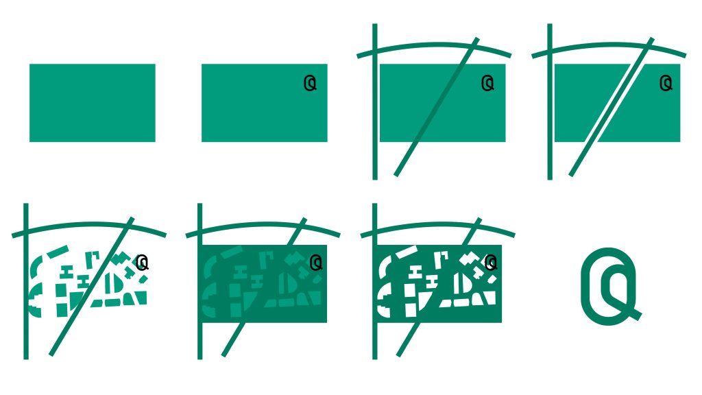 Diagrama apresentando a Construção da narrativa conceptual no projeto Narrativa Gráfica QDF, localizado em Quinta da Fonte, Oeiras, Portugal.