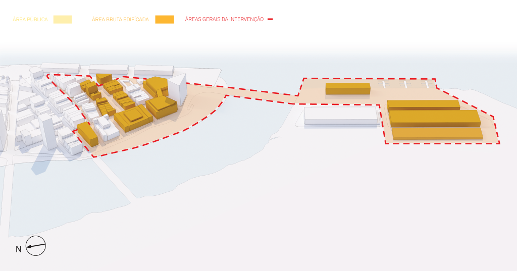 Diagrama apresentando a Proposta Volumétrica no projeto Recife Antigo, localizado em Recife Antigo, Brasil.