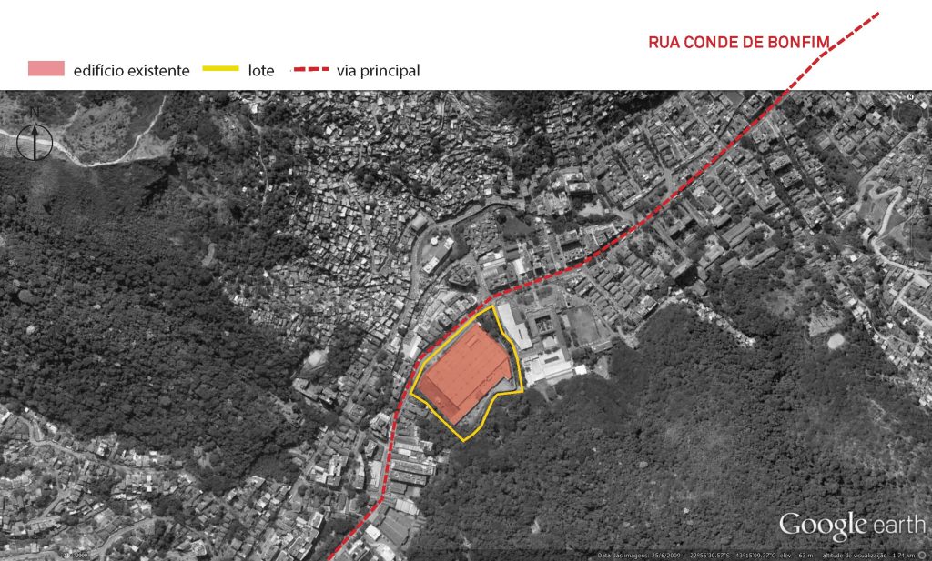 Diagrama apresentando a Localização e conexões no projeto Shopping Tijuca, localizado em Rio de Janeiro, Brasil.