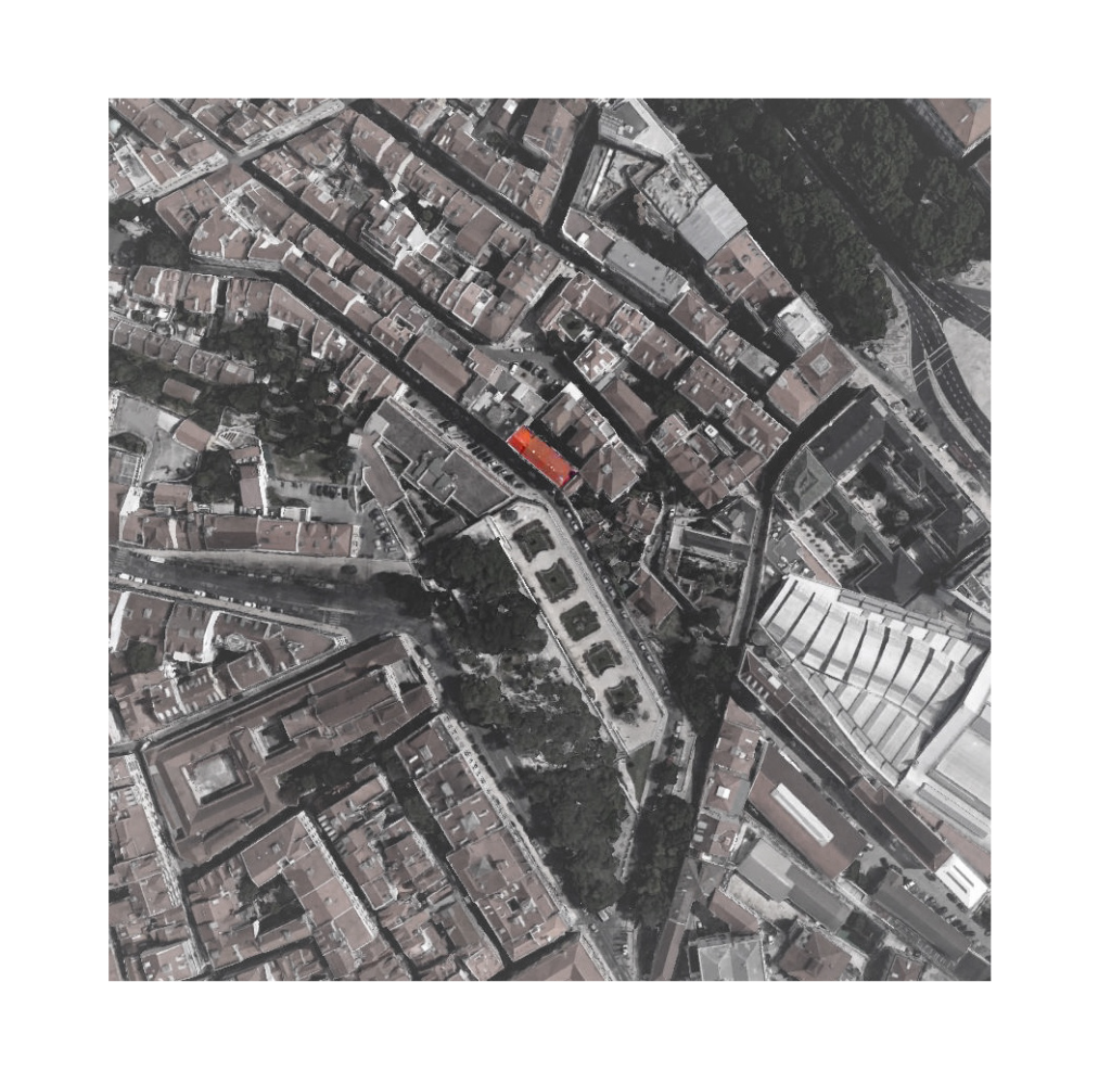 Diagrama apresentando a Localização no projeto Taipas, localizado em Lisboa, Portugal.